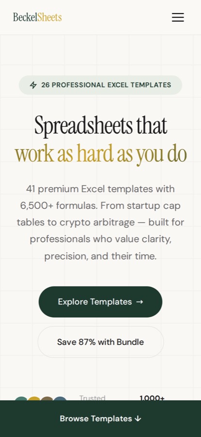 Beckel Spreadsheets — live site